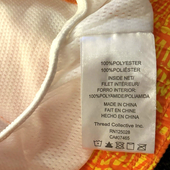 Psycho Bunny Men's Neon Red Orange Wavy Print Foley Graphic Swim Trunks XXXL - Picture 5 of 11